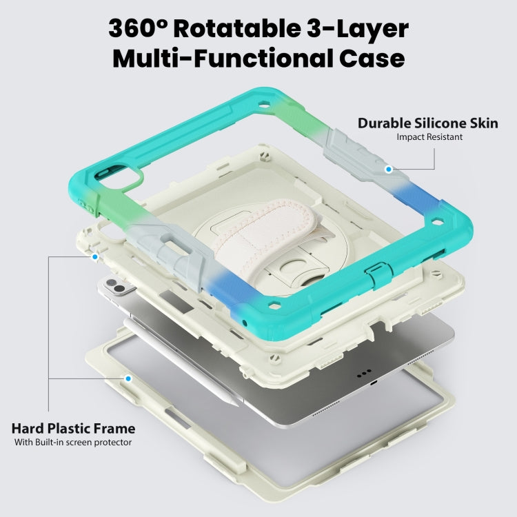 For iPad Pro 13 2024 Silicone Hybrid PC Tablet Case with Shoulder Strap(Camouflage Light Blue) - iPad Pro 13 2024 Cases by PMC TechLife | Online Shopping South Africa | PMC TechLife | Buy Now Pay Later Mobicred