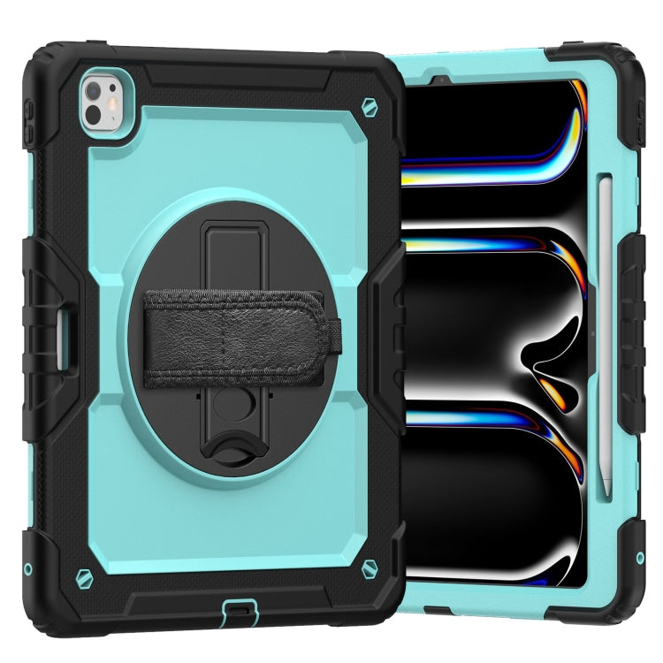 For iPad Pro 13 2024 Silicone Hybrid PC Tablet Case with Shoulder Strap(Light Blue + Black) - iPad Pro 13 2024 Cases by PMC TechLife | Online Shopping South Africa | PMC TechLife | Buy Now Pay Later Mobicred