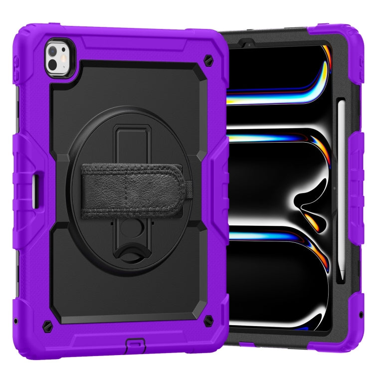 For iPad Pro 13 2024 Silicone Hybrid PC Tablet Case with Shoulder Strap(Purple) - iPad Pro 13 2024 Cases by PMC TechLife | Online Shopping South Africa | PMC TechLife | Buy Now Pay Later Mobicred