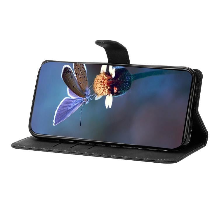 For iPhone 16e Cherry Blossom Butterfly Skin Feel Embossed PU Phone Case(Black) - iPhone 16e Cases by PMC TechLife | Online Shopping South Africa | PMC TechLife | Buy Now Pay Later Mobicred