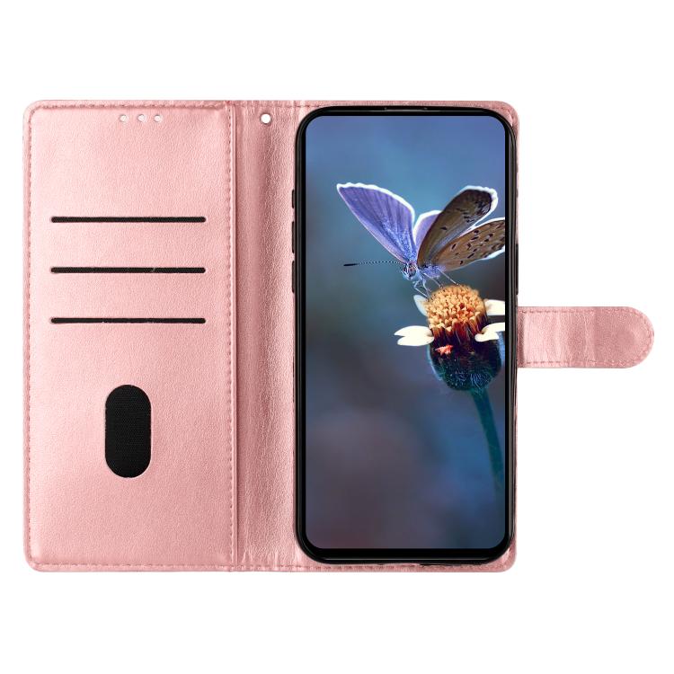 For iPhone 16e Cherry Blossom Butterfly Skin Feel Embossed PU Phone Case(Rose Gold) - iPhone 16e Cases by PMC TechLife | Online Shopping South Africa | PMC TechLife | Buy Now Pay Later Mobicred