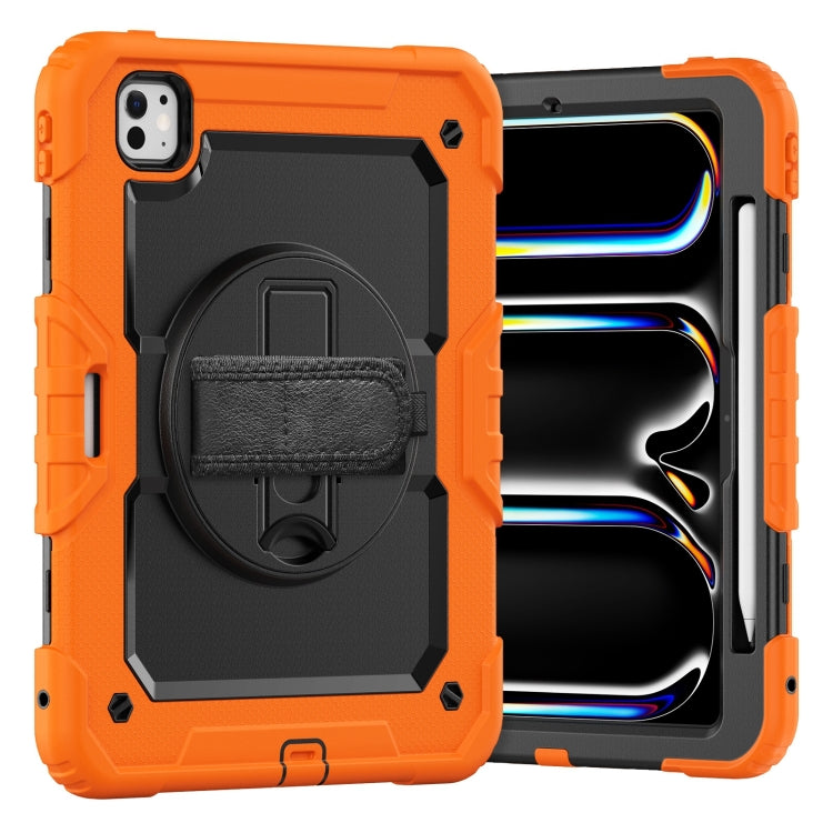For iPad Pro 11 2024 Silicone Hybrid PC Tablet Case with Shoulder Strap(Orange) - iPad Pro 11 2024 Cases by PMC TechLife | Online Shopping South Africa | PMC TechLife | Buy Now Pay Later Mobicred