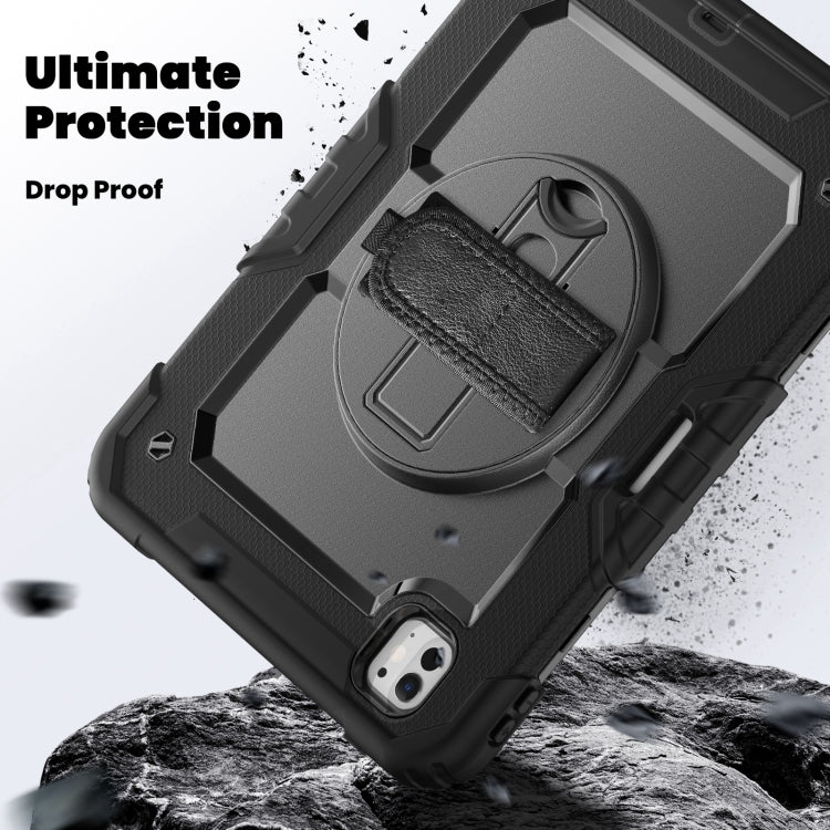 For iPad Pro 11 2024 Silicone Hybrid PC Tablet Case with Shoulder Strap(Black) - iPad Pro 11 2024 Cases by PMC TechLife | Online Shopping South Africa | PMC TechLife | Buy Now Pay Later Mobicred