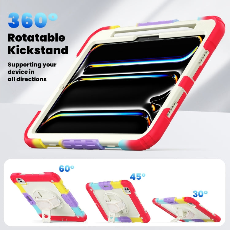 For iPad Pro 11 2024 Silicone Hybrid PC Tablet Case with Shoulder Strap(Camouflage Red) - iPad Pro 11 2024 Cases by PMC TechLife | Online Shopping South Africa | PMC TechLife | Buy Now Pay Later Mobicred