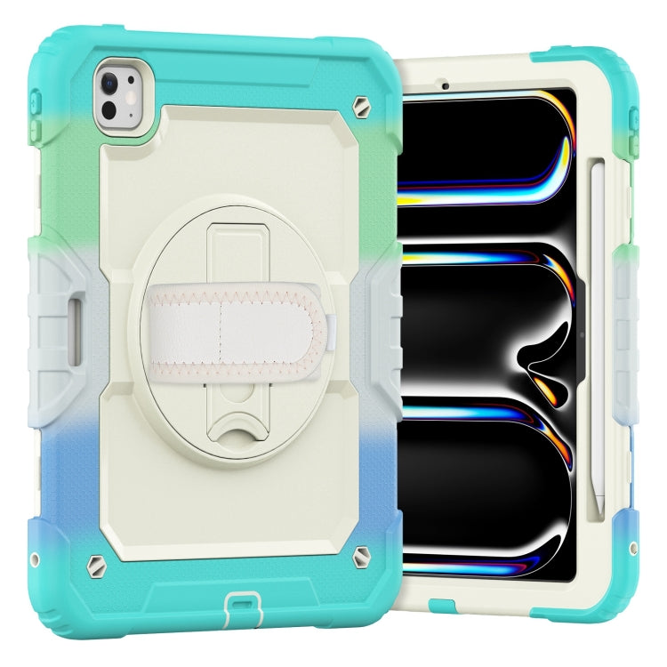 For iPad Pro 11 2024 Silicone Hybrid PC Tablet Case with Shoulder Strap(Camouflage Light Blue) - iPad Pro 11 2024 Cases by PMC TechLife | Online Shopping South Africa | PMC TechLife | Buy Now Pay Later Mobicred