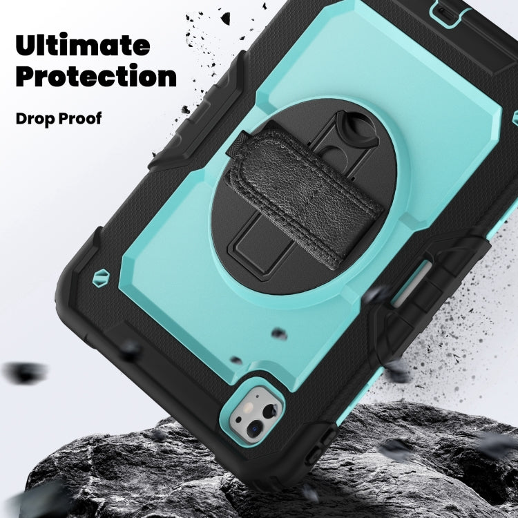 For iPad Pro 11 2024 Silicone Hybrid PC Tablet Case with Shoulder Strap(Light Blue + Black) - iPad Pro 11 2024 Cases by PMC TechLife | Online Shopping South Africa | PMC TechLife | Buy Now Pay Later Mobicred