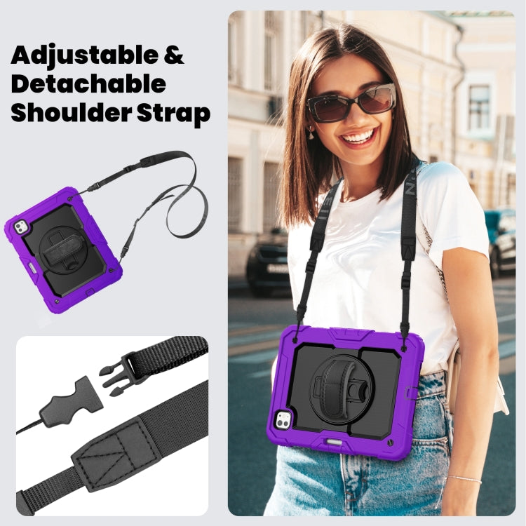 For iPad Pro 11 2024 Silicone Hybrid PC Tablet Case with Shoulder Strap(Purple) - iPad Pro 11 2024 Cases by PMC TechLife | Online Shopping South Africa | PMC TechLife | Buy Now Pay Later Mobicred