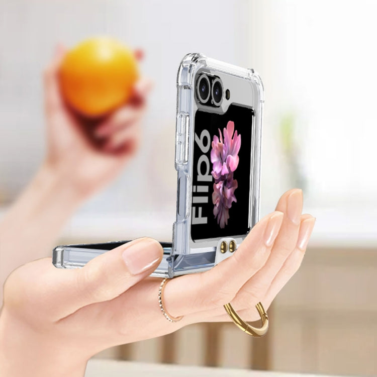 For Samsung Galaxy Z Flip6 / Flip7 FE GKK Airbag Ring Full Coverage Phone Case with Tempered Film(Black) - free shipping - PMC Jewellery - Order now!