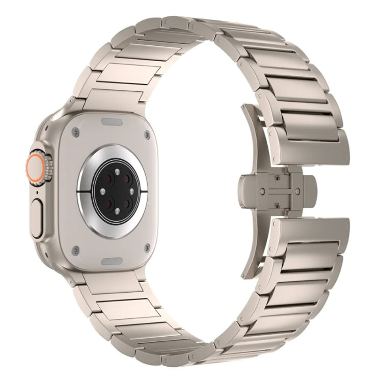 For Apple Watch SE 2023 44mm I-shaped Butterfly Buckle Titanium Alloy Watch Band(Black) - Watch Bands by PMc TechLife | Online Shopping South Africa | PMc TechLife | Buy Now Pay Later Mobicred