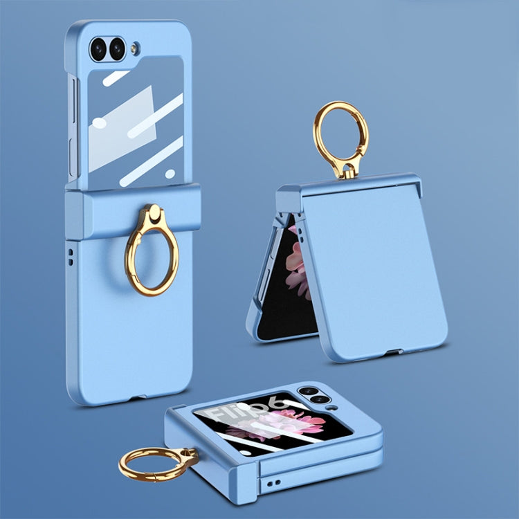 For Samsung Galaxy Z Flip6 / Flip7 FE GKK Integrated Ultra-thin Hinge Full Coverage Phone Case with Ring(Blue) - free shipping - PMC Jewellery - Order now!