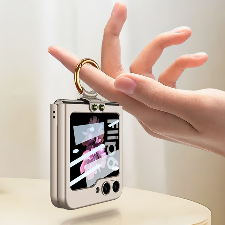 For Samsung Galaxy Z Flip6 / Flip7 FE GKK Integrated Ultra-thin PC Full Coverage Phone Case with Ring Holder(Silver) - free shipping - PMC Jewellery - Order now!