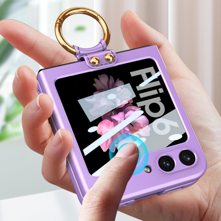 For Samsung Galaxy Z Flip6 / Flip7 FE GKK Integrated Ultra-thin PC Full Coverage Phone Case with Ring Holder(Black) - free shipping - PMC Jewellery - Order now!