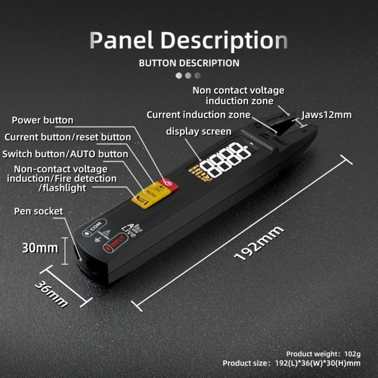 BSIDE U0 AC / DC Clamp Meter Electric Pen Current Digital Multimeter - Digital Multimeter by BSIDE | Online Shopping South Africa | PMC TechLife | Buy Now Pay Later Mobicred