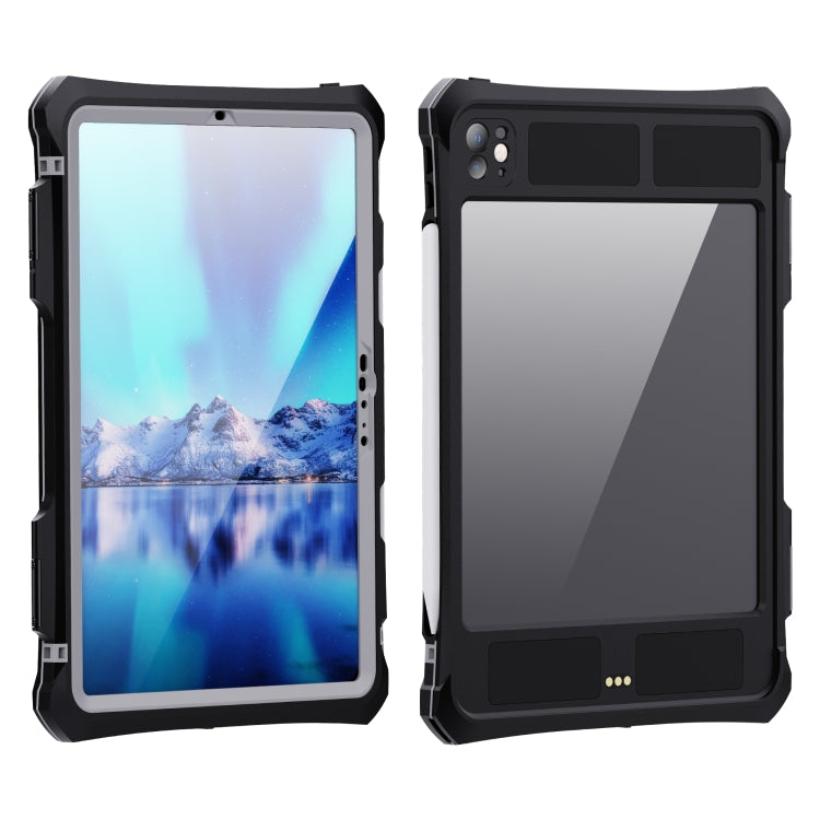 For iPad Pro 11 2024 RedPepper IP68 Waterproof PC + TPU Case with Lanyard & Swivel Bracket(Black) - free shipping - PMC TechLife - Order now!