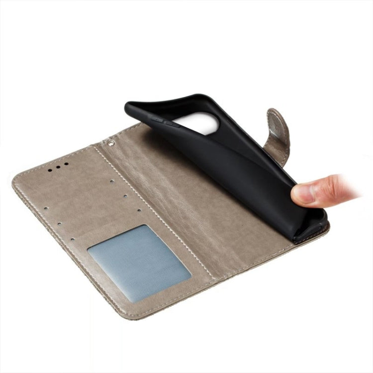 For Google Pixel 9 Lace Flower Embossing Flip Leather Phone Case(Grey) - Google Cases by PMC TechLife | Online Shopping South Africa | PMC TechLife | Buy Now Pay Later Mobicred