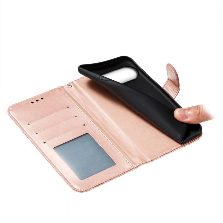 For Google Pixel 9 Pro Lace Flower Embossing Flip Leather Phone Case(Rose Gold) - Google Cases by PMC TechLife | Online Shopping South Africa | PMC TechLife | Buy Now Pay Later Mobicred