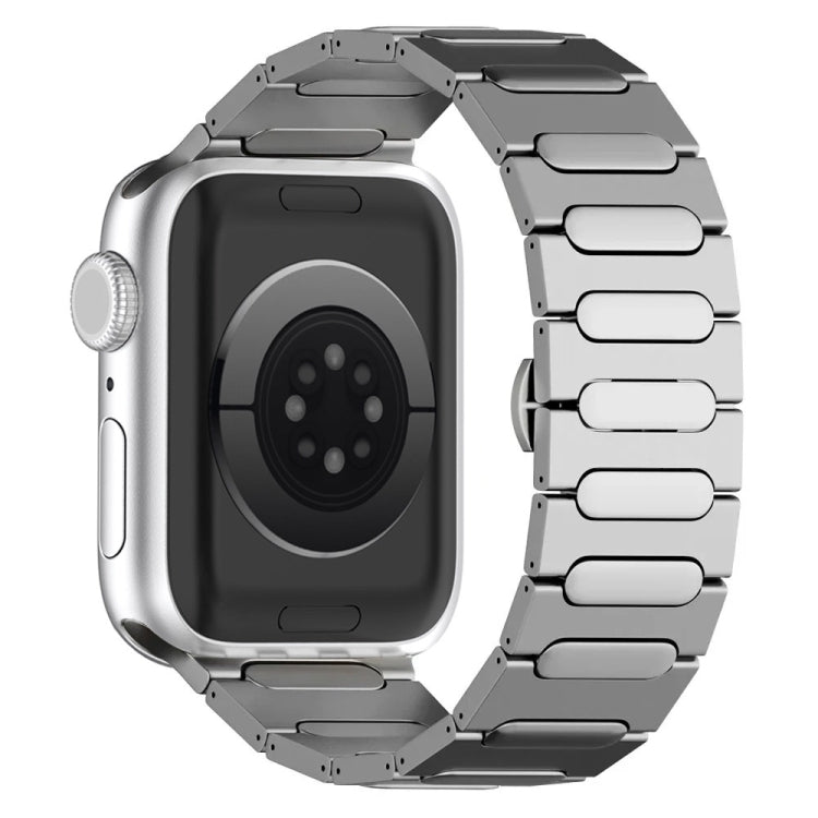For Apple Watch SE 2022 44mm Oval Butterfly Buckle Titanium Alloy Watch Band(Silver) - free shipping - PMC TechLife - Order now!
