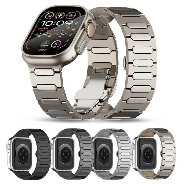 For Apple Watch SE 2022 44mm Oval Butterfly Buckle Titanium Alloy Watch Band(Silver) - free shipping - PMC TechLife - Order now!