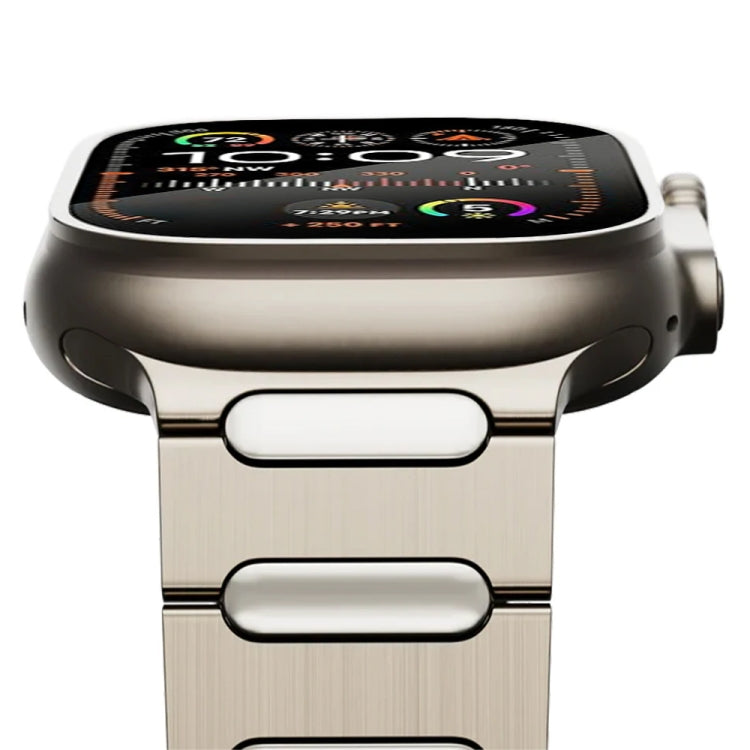 For Apple Watch SE 2023 44mm Oval Butterfly Buckle Titanium Alloy Watch Band(Black) - Watch Bands by PMc TechLife | Online Shopping South Africa | PMc TechLife | Buy Now Pay Later Mobicred