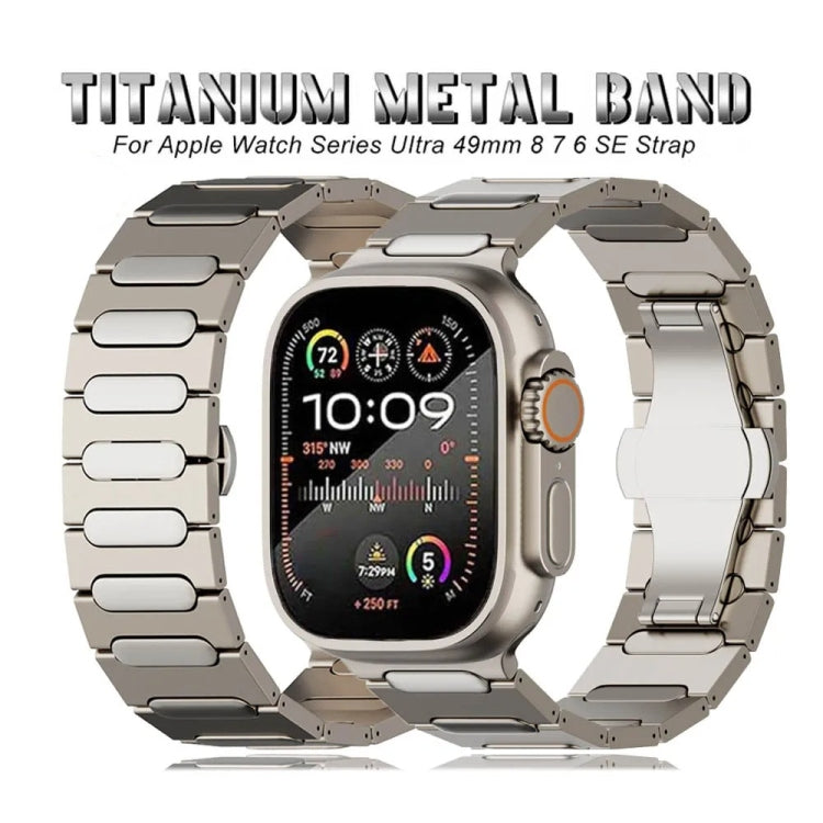 For Apple Watch Ultra 49mm Oval Butterfly Buckle Titanium Alloy Watch Band(Silver) - free shipping - PMC TechLife - Order now!
