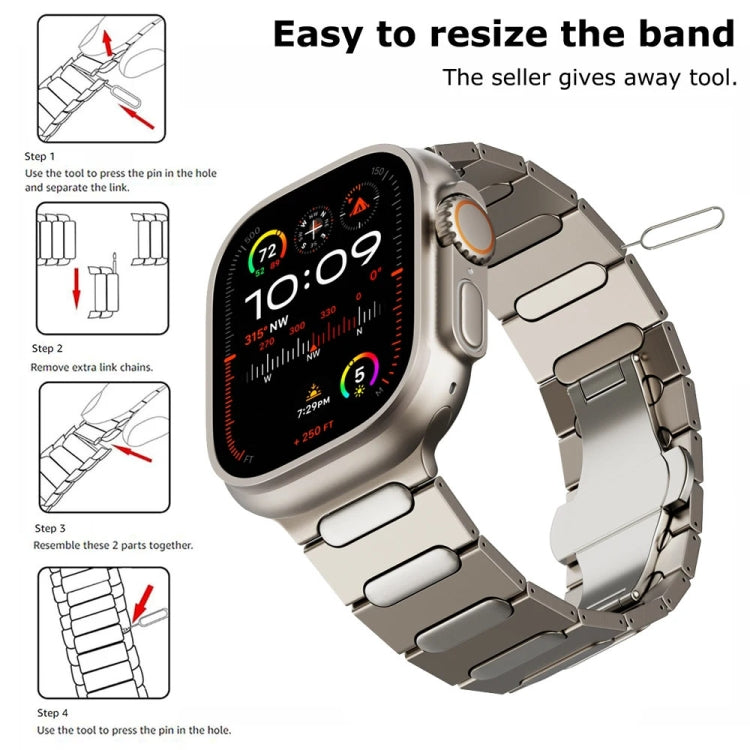 For Apple Watch Series 7 45mm Oval Butterfly Buckle Titanium Alloy Watch Band(Silver) - free shipping - PMC TechLife - Order now!