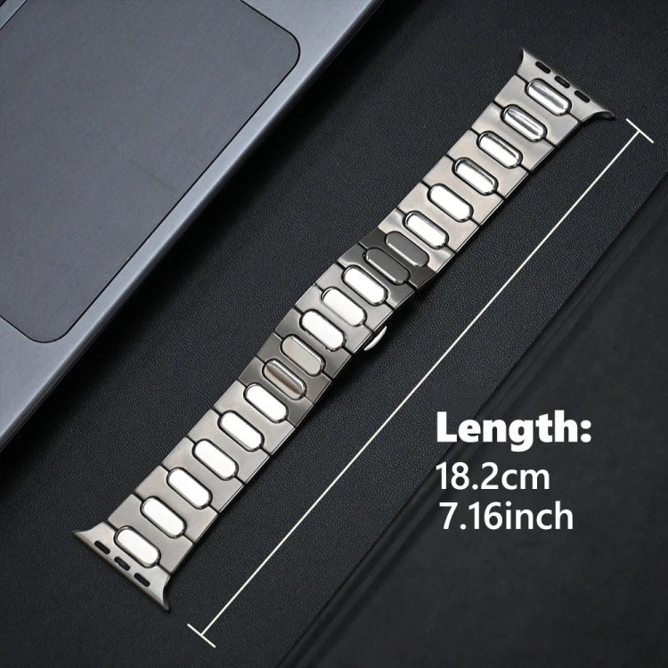 For Apple Watch SE 44mm Oval Butterfly Buckle Titanium Alloy Watch Band(Silver) - free shipping - PMC TechLife - Order now!