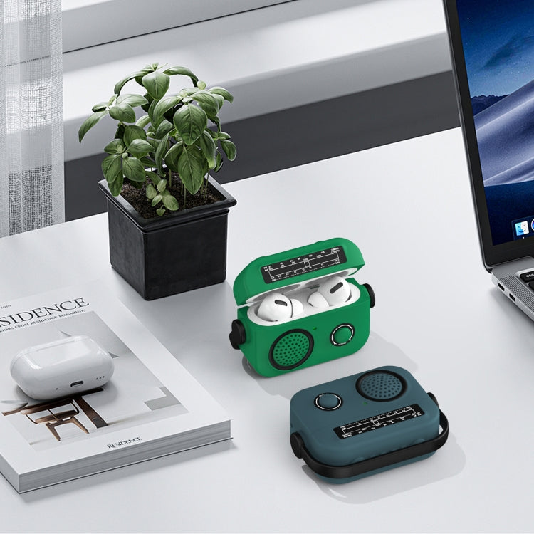 For AirPods 2 / 1 Radio Style Wireless Bluetooth Earphones Shockproof Protective Case(Green) - For AirPods 1/2 by PMC Jewellery | Online Shopping South Africa | PMC Jewellery | Buy Now Pay Later Mobicred