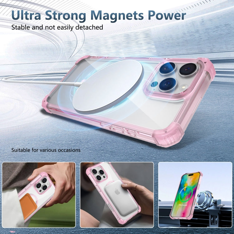 For iPhone 16 Pro Transparent MagSafe Magnetic Phone Case(Pink) - iPhone 16 Pro Cases by PMC TechLife | Online Shopping South Africa | PMC TechLife | Buy Now Pay Later Mobicred
