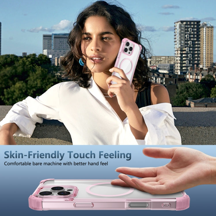For iPhone 16 Pro Transparent MagSafe Magnetic Phone Case(Pink) - iPhone 16 Pro Cases by PMC TechLife | Online Shopping South Africa | PMC TechLife | Buy Now Pay Later Mobicred