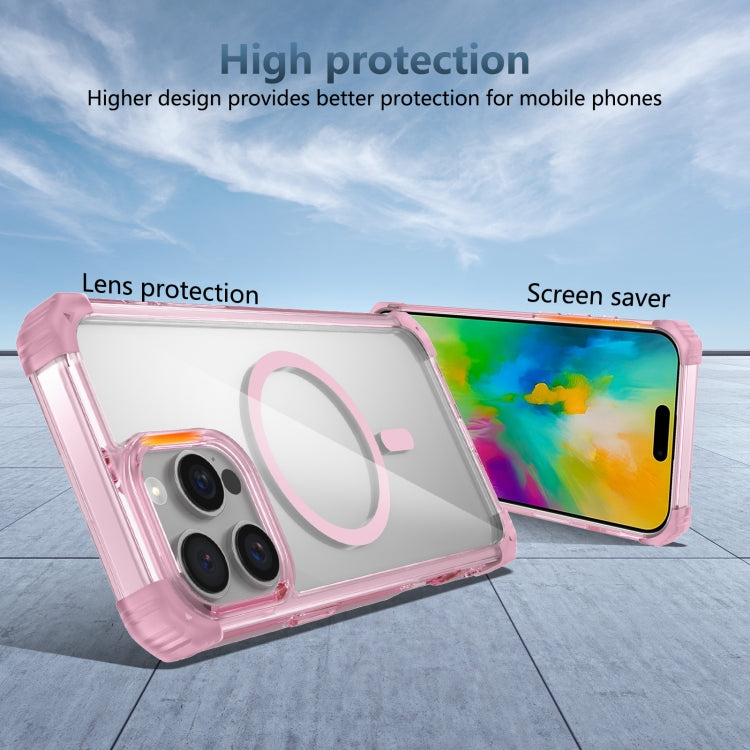 For iPhone 16 Pro Max Transparent MagSafe Magnetic Phone Case(Pink) - iPhone 16 Pro Max Cases by PMC TechLife | Online Shopping South Africa | PMC TechLife | Buy Now Pay Later Mobicred