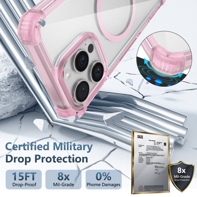For iPhone 16 Pro Max Transparent MagSafe Magnetic Phone Case(Pink) - iPhone 16 Pro Max Cases by PMC TechLife | Online Shopping South Africa | PMC TechLife | Buy Now Pay Later Mobicred