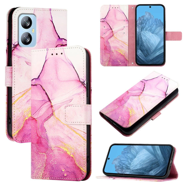 For Blackview A52 PT003 Marble Pattern Flip Leather Phone Case(Pink Purple Gold) - More Brand by PMC TechLife | Online Shopping South Africa | PMC TechLife | Buy Now Pay Later Mobicred