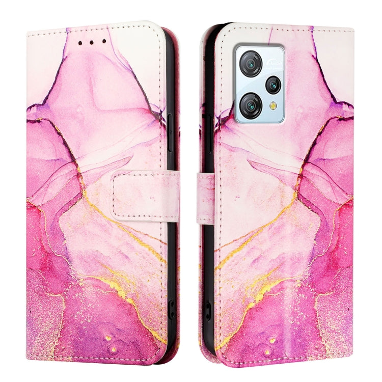 For Blackview A53 PT003 Marble Pattern Flip Leather Phone Case(Pink Purple Gold) - free shipping - PMC TechLife - Order now!