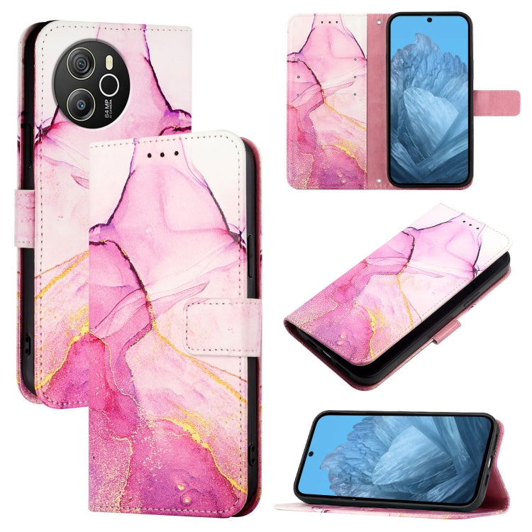 For Blackview Shark 8 PT003 Marble Pattern Flip Leather Phone Case(Pink Purple Gold) - More Brand by PMC TechLife | Online Shopping South Africa | PMC TechLife | Buy Now Pay Later Mobicred