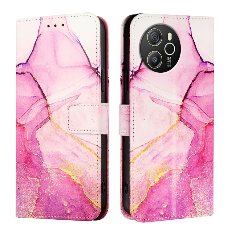 For Blackview Shark 8 PT003 Marble Pattern Flip Leather Phone Case(Pink Purple Gold) - More Brand by PMC TechLife | Online Shopping South Africa | PMC TechLife | Buy Now Pay Later Mobicred