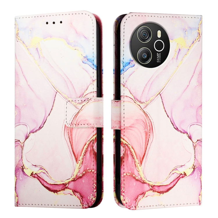 For Blackview Shark 8 PT003 Marble Pattern Flip Leather Phone Case(Rose Gold) - More Brand by PMC TechLife | Online Shopping South Africa | PMC TechLife | Buy Now Pay Later Mobicred