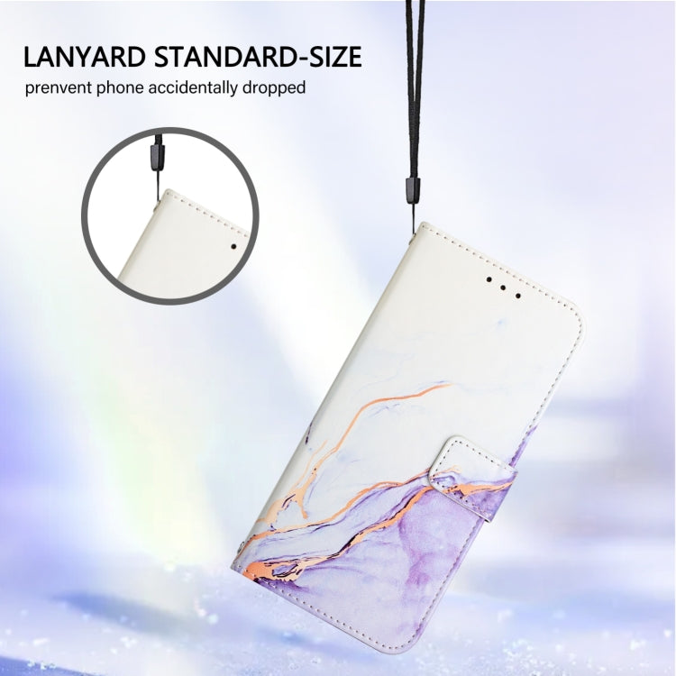 For Blackview Shark 8 PT003 Marble Pattern Flip Leather Phone Case(White Purple) - More Brand by PMC TechLife | Online Shopping South Africa | PMC TechLife | Buy Now Pay Later Mobicred