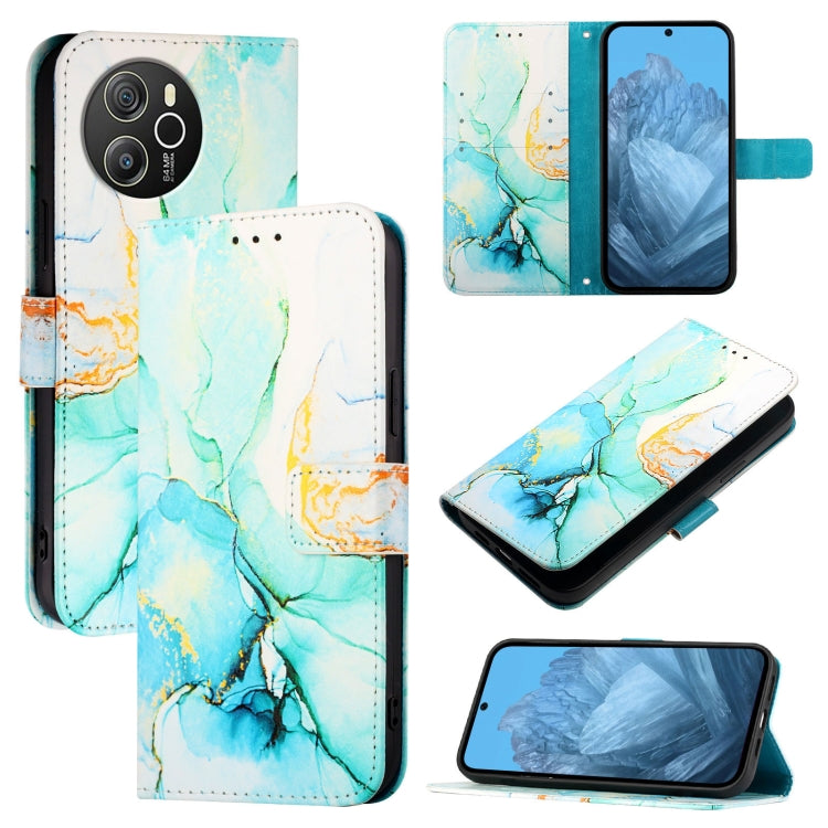 For Blackview Shark 8 PT003 Marble Pattern Flip Leather Phone Case(Green) - More Brand by PMC TechLife | Online Shopping South Africa | PMC TechLife | Buy Now Pay Later Mobicred