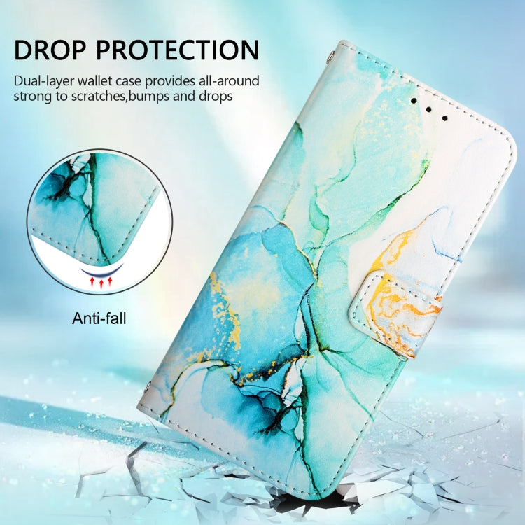 For Blackview Shark 8 PT003 Marble Pattern Flip Leather Phone Case(Green) - More Brand by PMC TechLife | Online Shopping South Africa | PMC TechLife | Buy Now Pay Later Mobicred