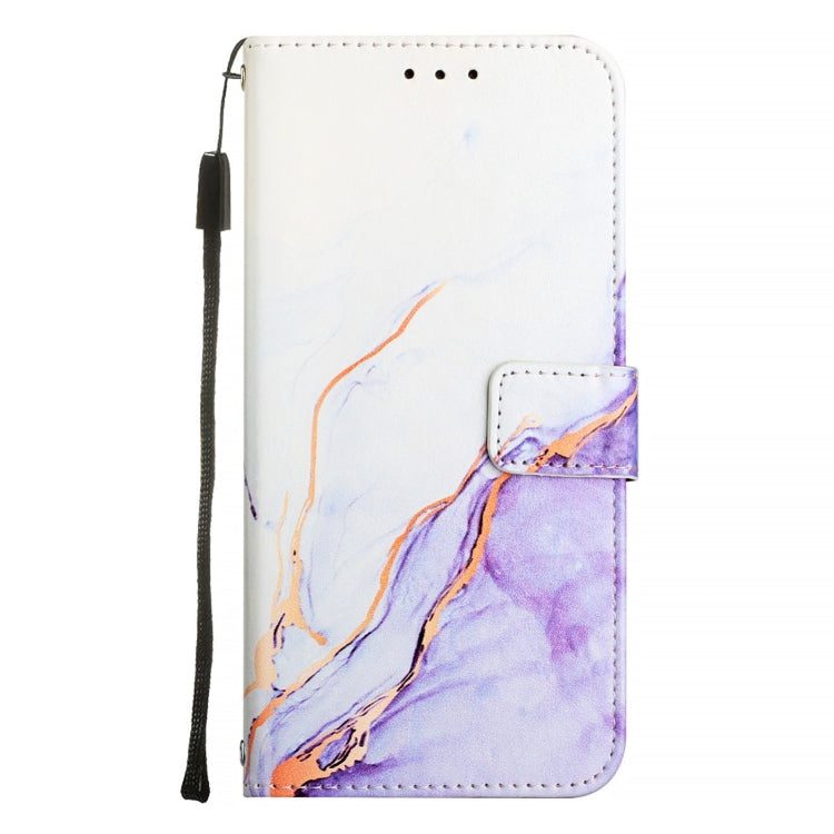 For Blackview Wave 6C PT003 Marble Pattern Flip Leather Phone Case(White Purple) - More Brand by PMC TechLife | Online Shopping South Africa | PMC TechLife | Buy Now Pay Later Mobicred
