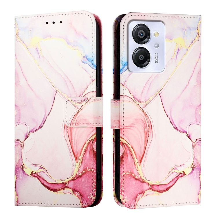 For Blackview Color 8 PT003 Marble Pattern Flip Leather Phone Case(Rose Gold) - More Brand by PMC TechLife | Online Shopping South Africa | PMC TechLife | Buy Now Pay Later Mobicred