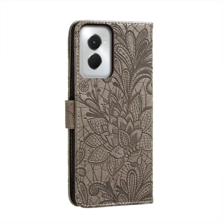 For Motorola Moto G Power 5G 2024 Lace Flower Embossing Flip Leather Phone Case(Grey) - free shipping - PMC Jewellery - Order now!