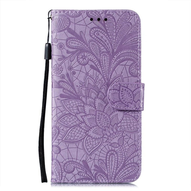 For Motorola Moto G Power 5G 2024 Lace Flower Embossing Flip Leather Phone Case(Purple) - Motorola Cases by PMC Jewellery | Online Shopping South Africa | PMC Jewellery | Buy Now Pay Later Mobicred