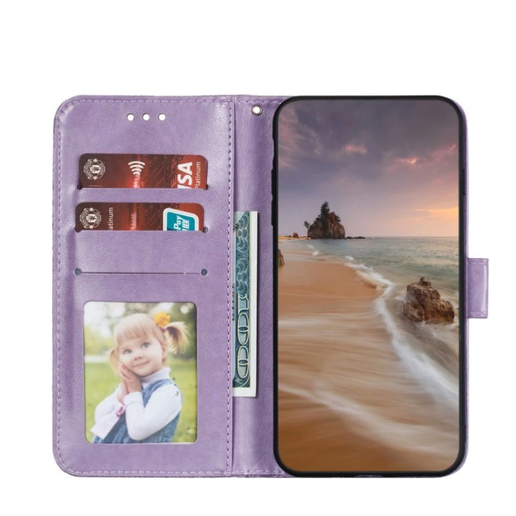 For Motorola Moto G Power 5G 2024 Lace Flower Embossing Flip Leather Phone Case(Purple) - Motorola Cases by PMC Jewellery | Online Shopping South Africa | PMC Jewellery | Buy Now Pay Later Mobicred