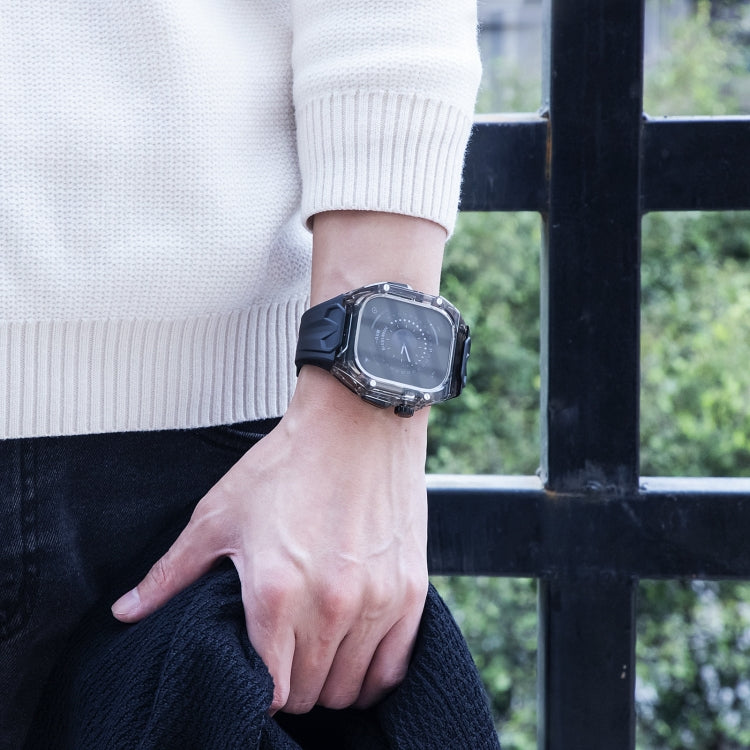 For Apple Watch Ultra 2 49mm Modified PC Hybrid TPU Watch Case Band(Black Clear Black) - Watch Cases by PMC Jewellery | Online Shopping South Africa | PMC Jewellery | Buy Now Pay Later Mobicred