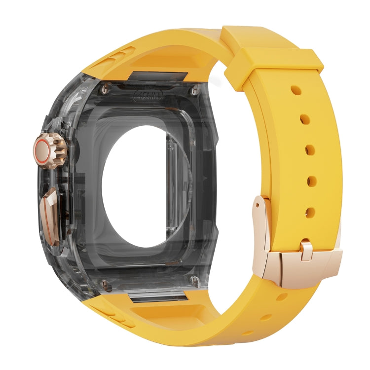 For Apple Watch Series 9 45mm Modified PC Hybrid TPU Watch Case Band(Yellow Clear Black) - free shipping - PMc TechLife - Order now!