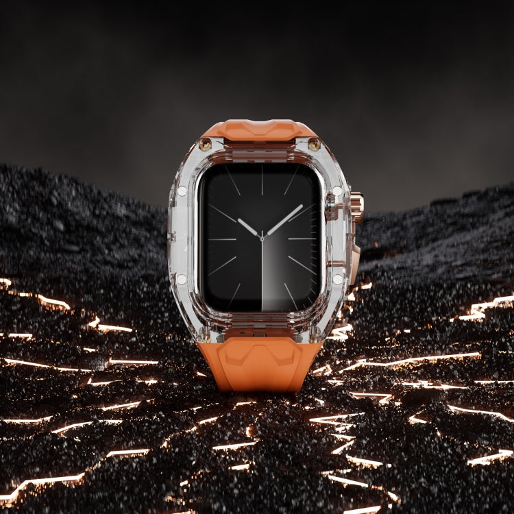 For Apple Watch SE 2022 44mm Modified PC Hybrid TPU Watch Case Band(Orange Transparent) - free shipping - PMc TechLife - Order now!