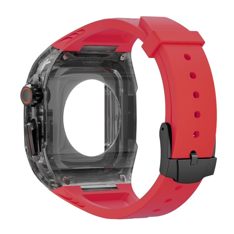 For Apple Watch SE 2022 44mm Modified PC Hybrid TPU Watch Case Band(Red Clear Black) - free shipping - PMc TechLife - Order now!