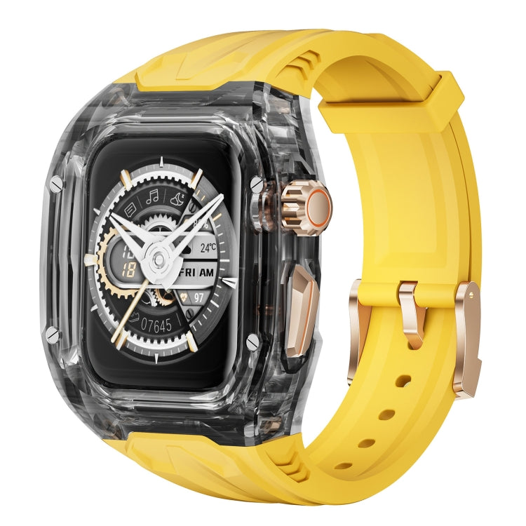 For Apple Watch SE 2022 44mm Modified PC Hybrid TPU Watch Case Band(Yellow Clear Black) - free shipping - PMc TechLife - Order now!