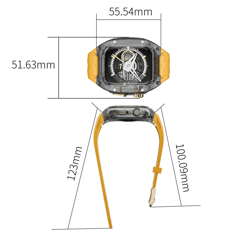 For Apple Watch SE 2022 44mm Modified PC Hybrid TPU Watch Case Band(Yellow Clear Black) - free shipping - PMc TechLife - Order now!